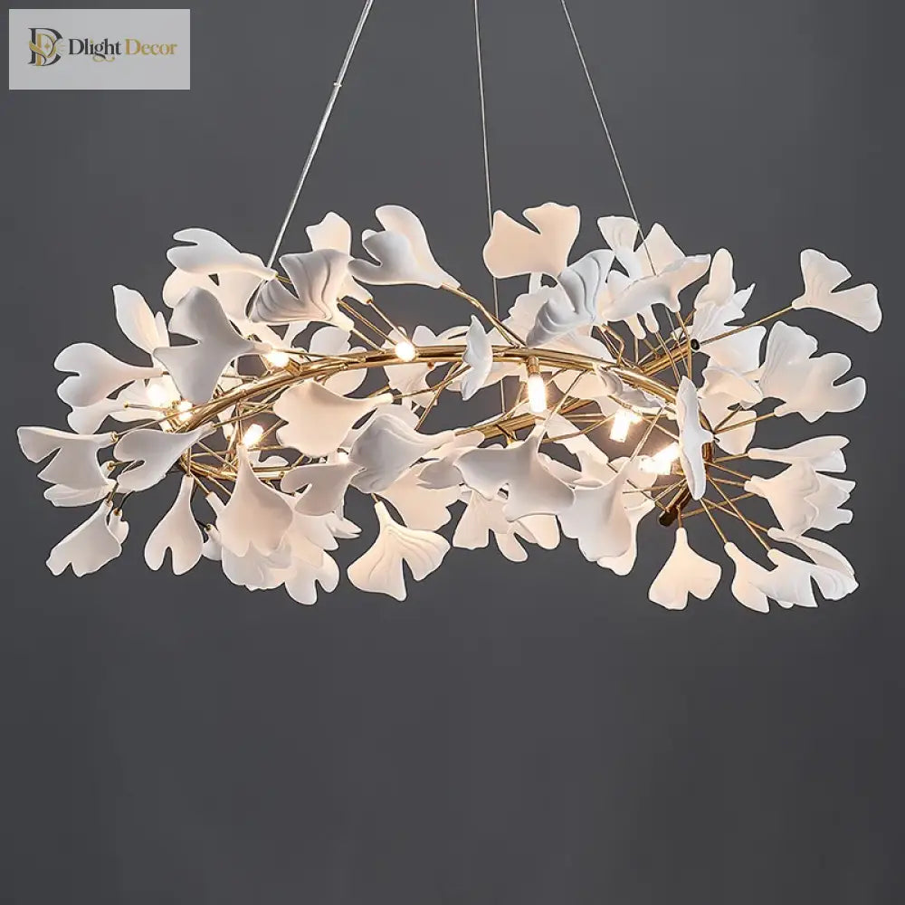 Exquisite Porcelain Leaves Chandeliers - Luxury Led Pendant Lights For Living Room Bedroom Hotel
