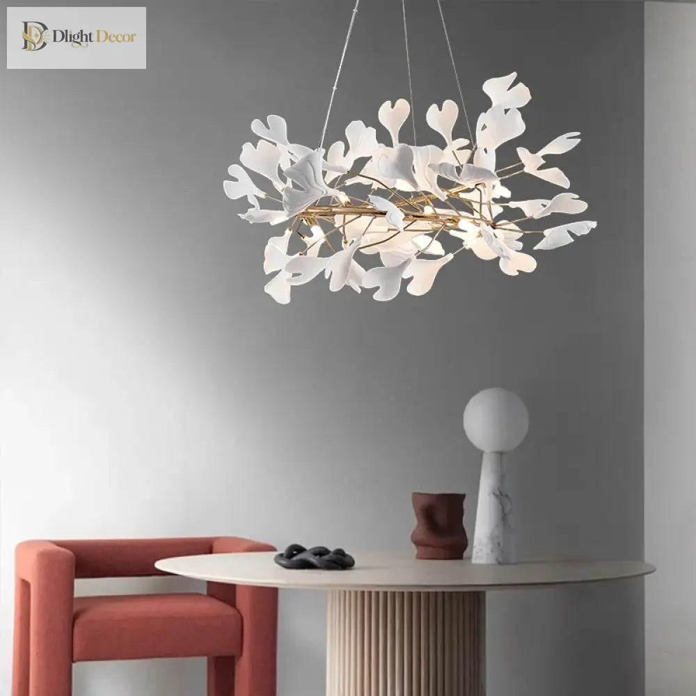 Exquisite Porcelain Leaves Chandeliers - Luxury Led Pendant Lights For Living Room Bedroom Hotel