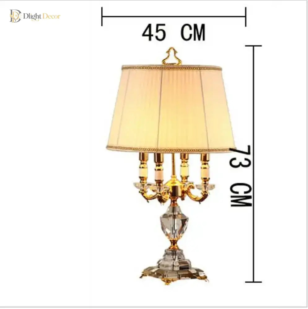 Modern fabric LED desk lamp with beige shade, height 45 cm (diagram)