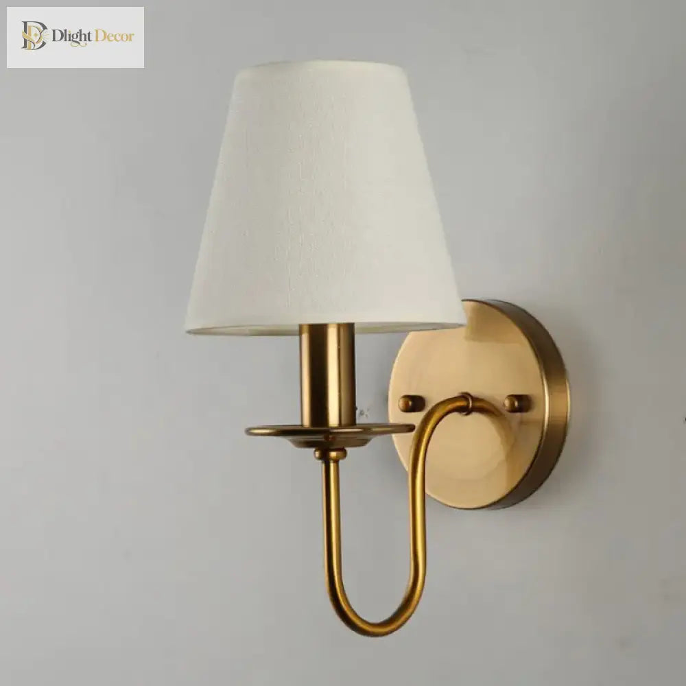 Fabric E14 Wall Lamp - Modern European Style Bedroom Bedside For Living Room Hotel Study And Office