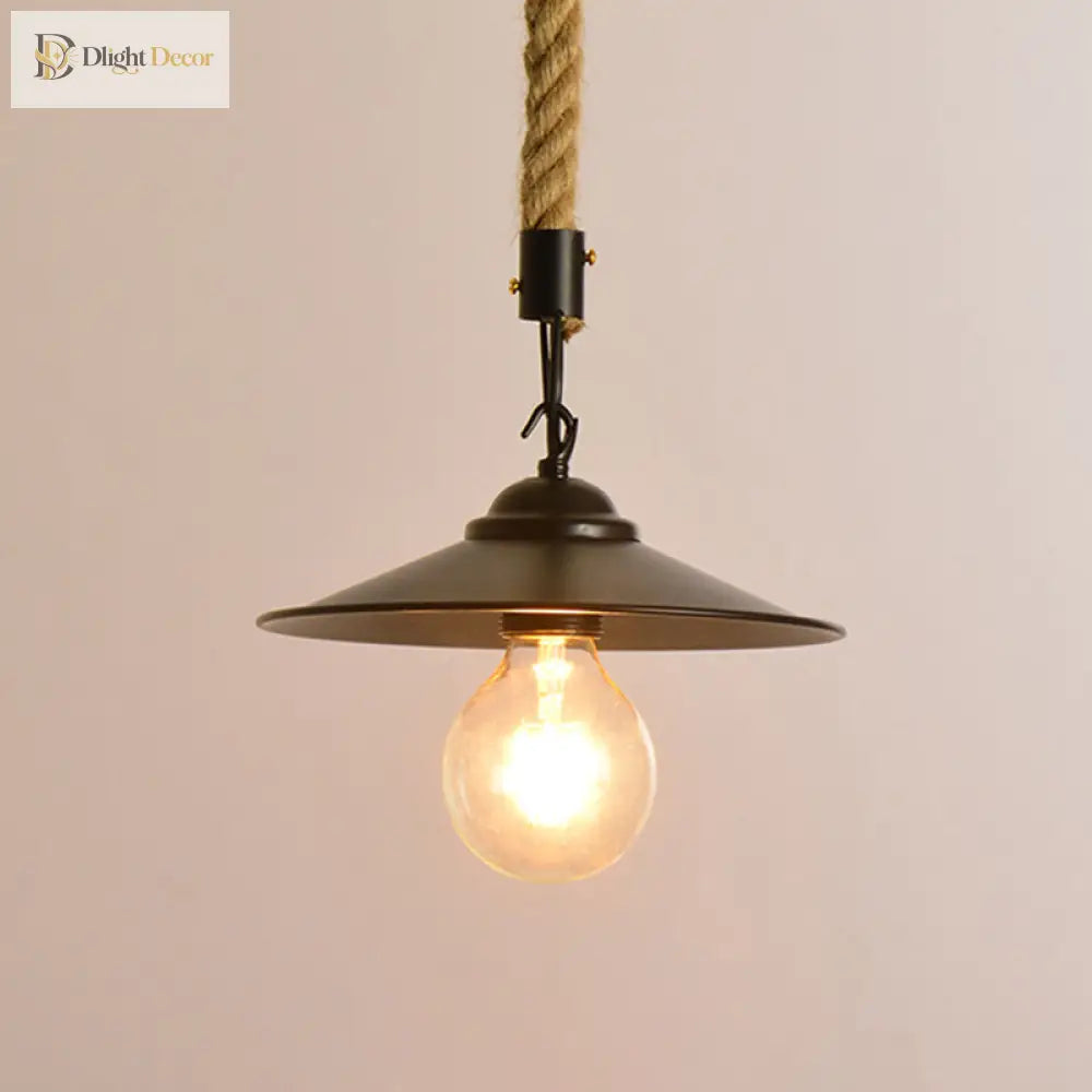 Peyton Rustic Charm With The Farmhouse Black Saucer Shade Hanging Light