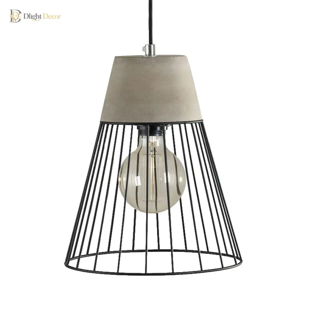 Finley - Modern Industrial Pendant Light With Tapered Shade And Wire Guard