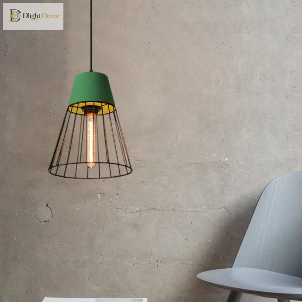 Finley - Modern Industrial Pendant Light With Tapered Shade And Wire Guard