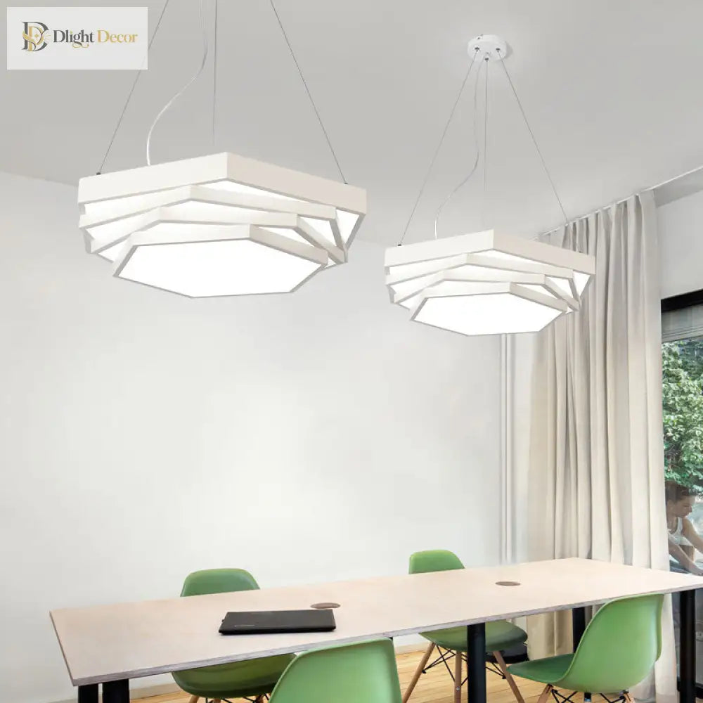 Fiona Elegance Meets Geometric Brilliance: The Hexagonal Led Chandelier