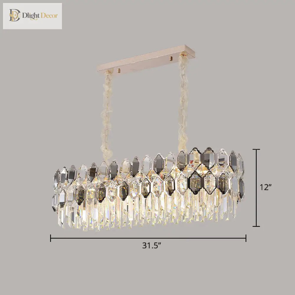 Gabriela Modern Crystal Chandelier - Smoke Grey Tiered Pendant (Multiple Sizes)