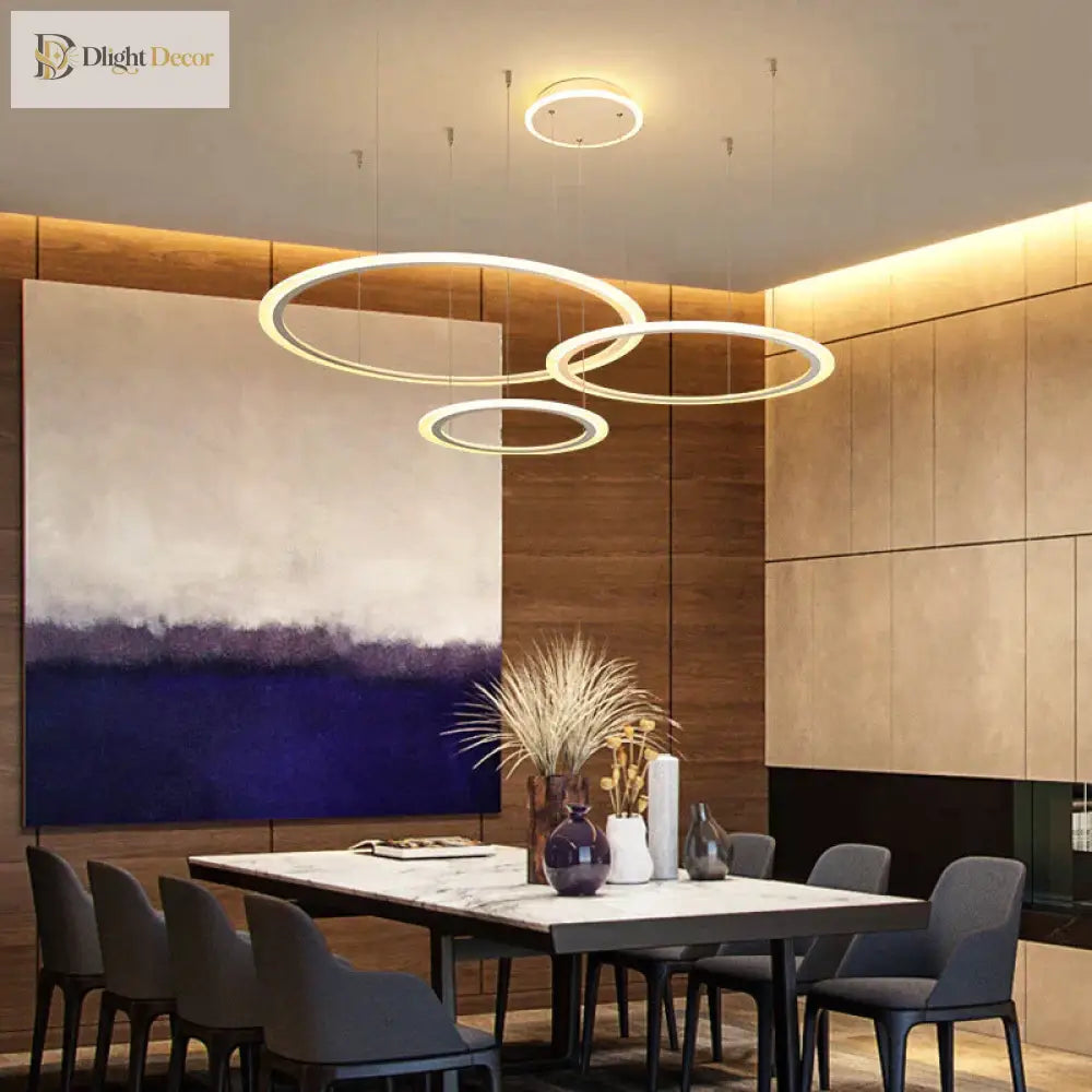 Gabrielle Modern White Circle Led Pendant Lamp