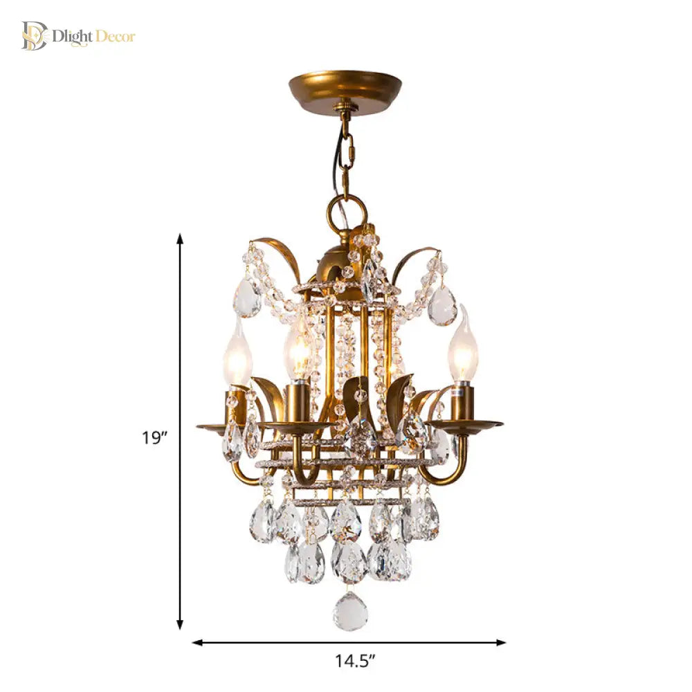 Gemma Elegance Meets Sparkling Brilliance: The Gold Crystal Drop Chandelier