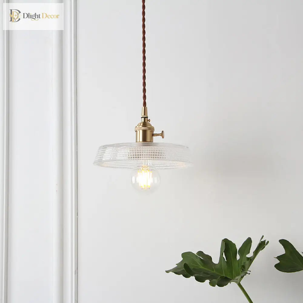 Geometric Elegance Meets Farmhouse Charm: The Geometry Clear Lattice Glass Pendant Light