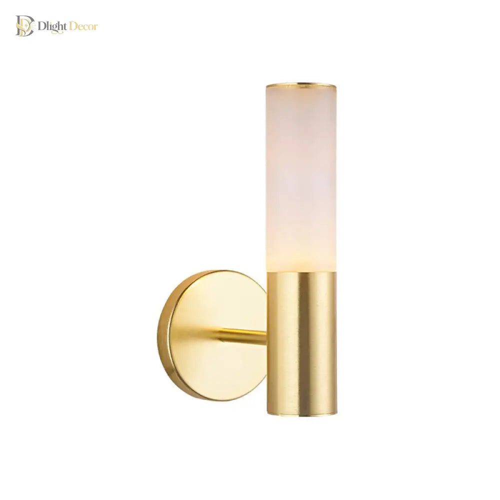 Modern Frosted Glass Wall Lamp With Gold Led