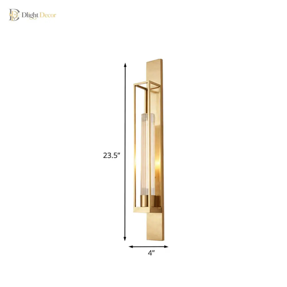 Modern Elegance Meets Warm Illumination: The Gold Metal Linear Sconce With Ribbed Glass