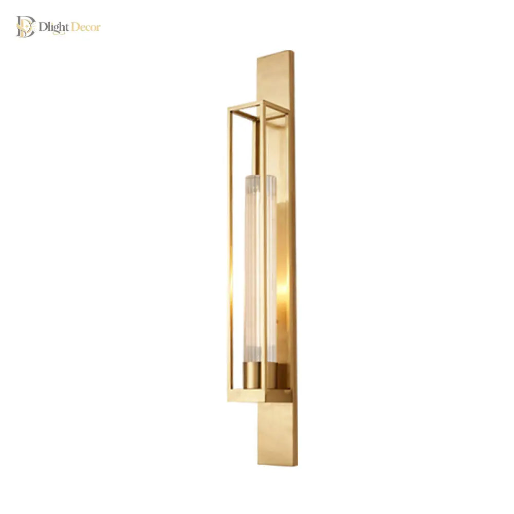 Modern Elegance Meets Warm Illumination: The Gold Metal Linear Sconce With Ribbed Glass