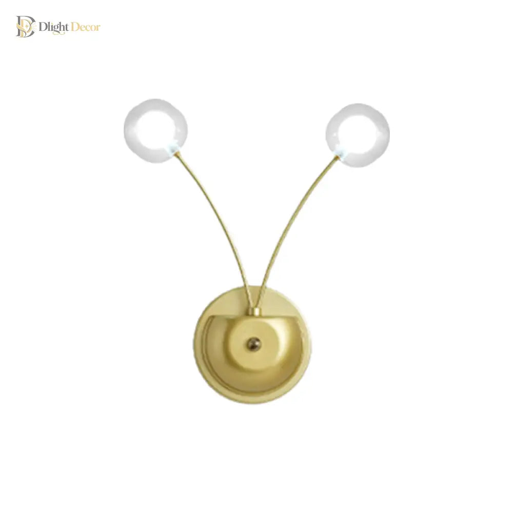 Modern Elegance Meets Warm Illumination: The Gold Led Wall Light (Set Of 2)