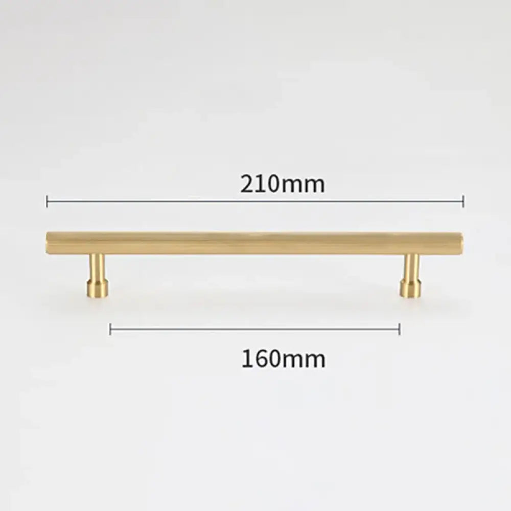 Gold and Black Brass T-Bar Handles – Straight Line Cabinet Pulls and Wardrobe Knobs TB9013-G210 Handles