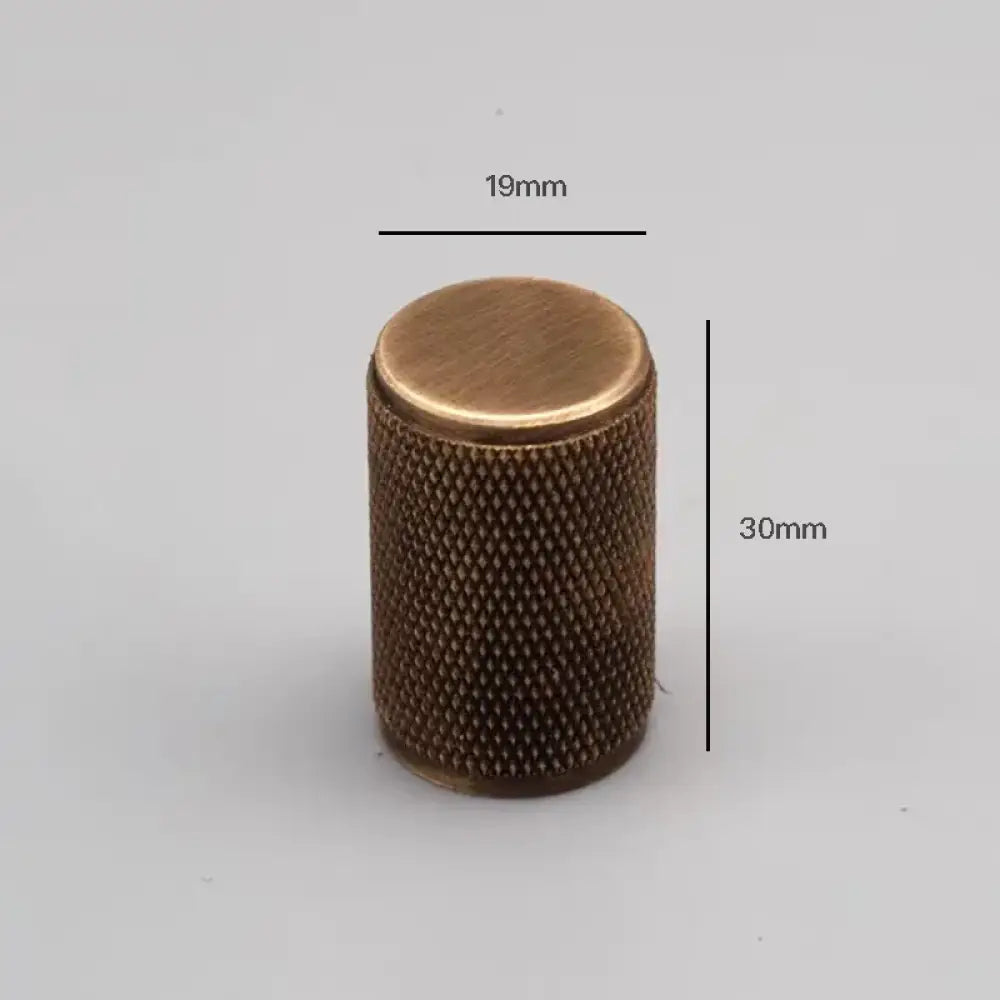 Gold and Bronze Knurled Brass Knobs – Modern Single-Hole Cabinet and Drawer Pulls bronze 19mm knob