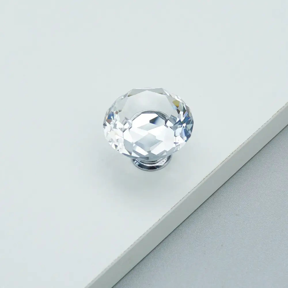 Luxury Gold Chrome Cabinet Handles – Modern Zinc Alloy and Crystal Glass Drawer Knobs for Wardrobes and Dressers small