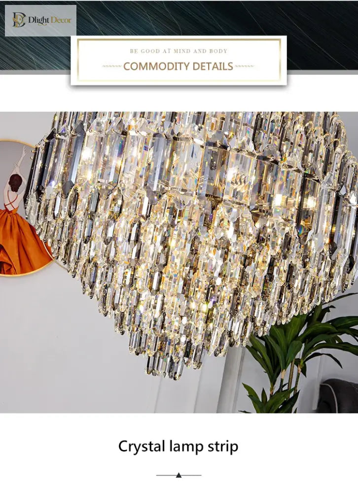 Golden Amber Grand Crystal Chandelier – product view 5