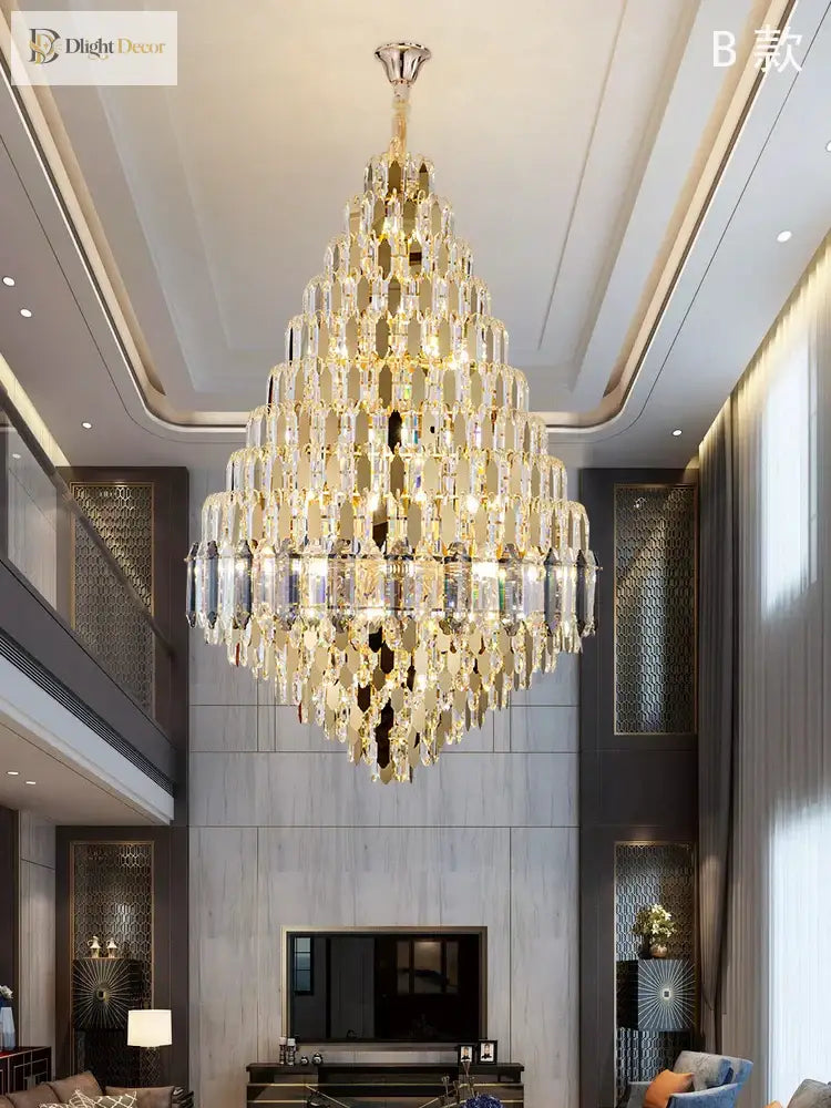 Golden Amber Grand Crystal Chandelier – product view 3