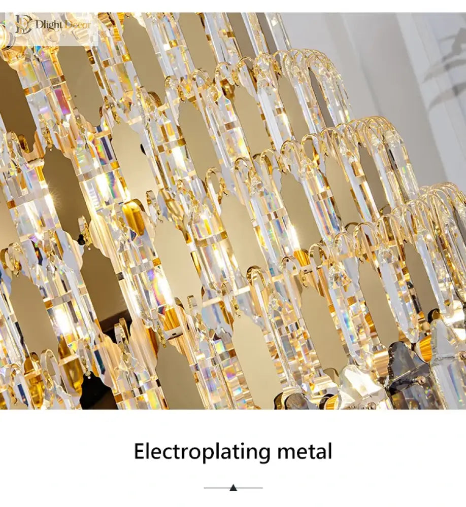 Golden Amber Grand Crystal Chandelier – product view 6