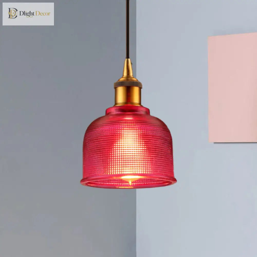 Sadie Modern Glass Pendant - Grid Design In Striking Colors