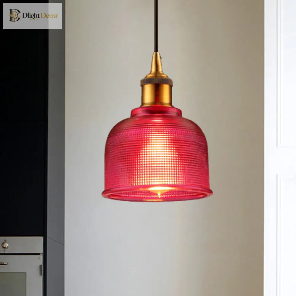 Sadie Modern Glass Pendant - Grid Design In Striking Colors