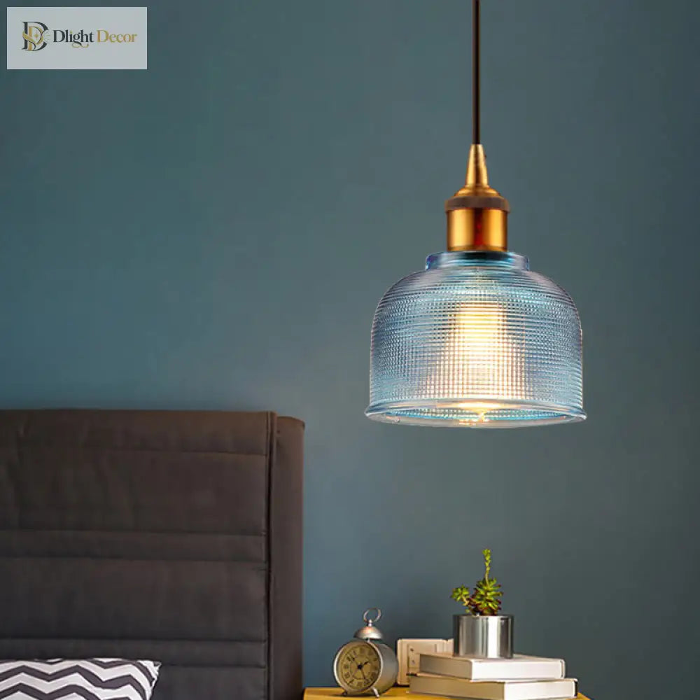 Sadie Modern Glass Pendant - Grid Design In Striking Colors