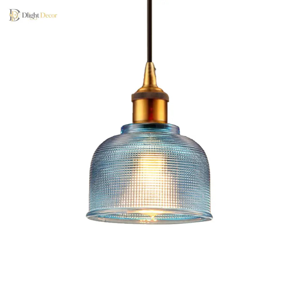 Sadie Modern Glass Pendant - Grid Design In Striking Colors