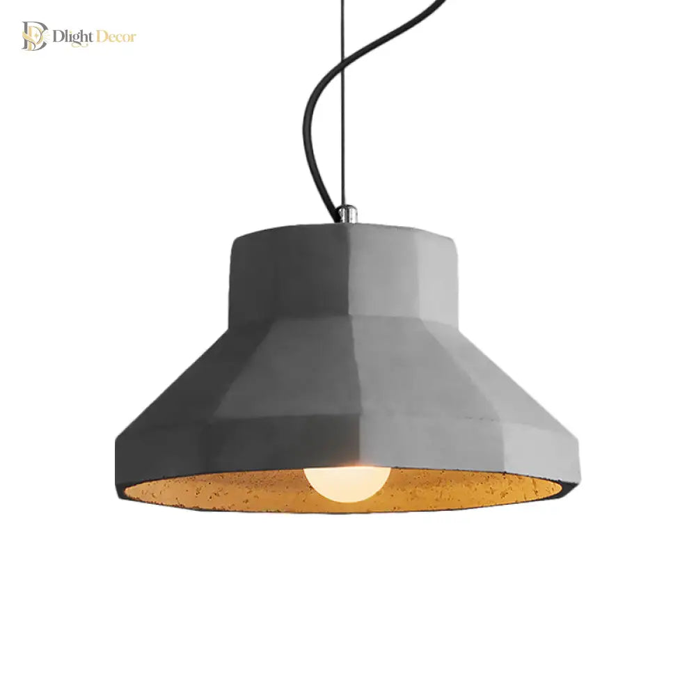 Hadley Industrial Pendant Lamp: Grey Cement Dome For Vintage Charm