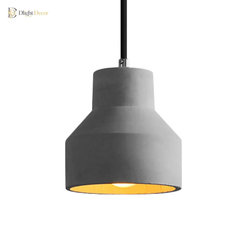 Hadley Industrial Pendant Lamp: Grey Cement Dome For Vintage Charm