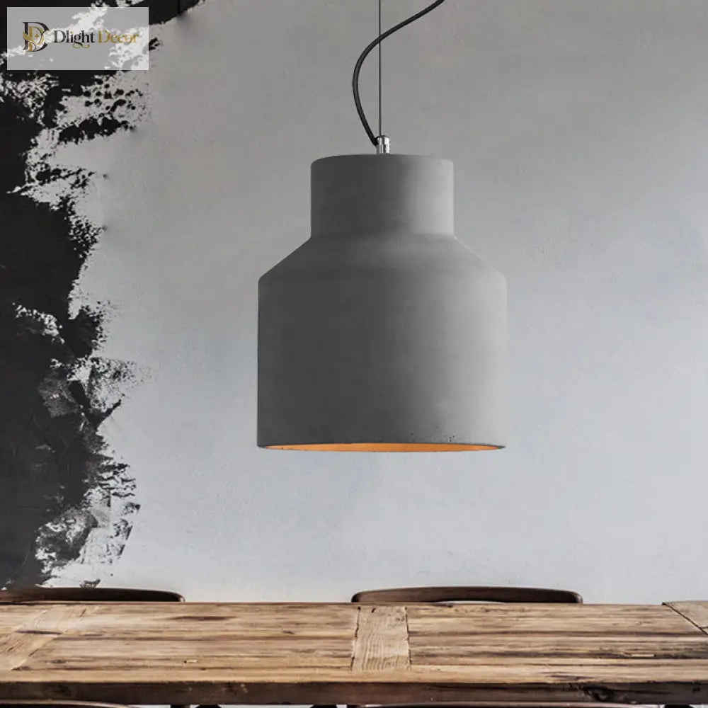 Hadley Industrial Pendant Lamp: Grey Cement Dome For Vintage Charm