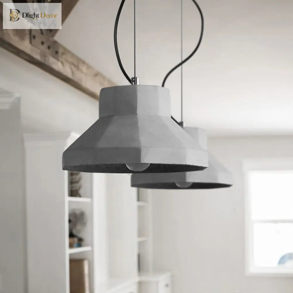 Hadley Industrial Pendant Lamp: Grey Cement Dome For Vintage Charm