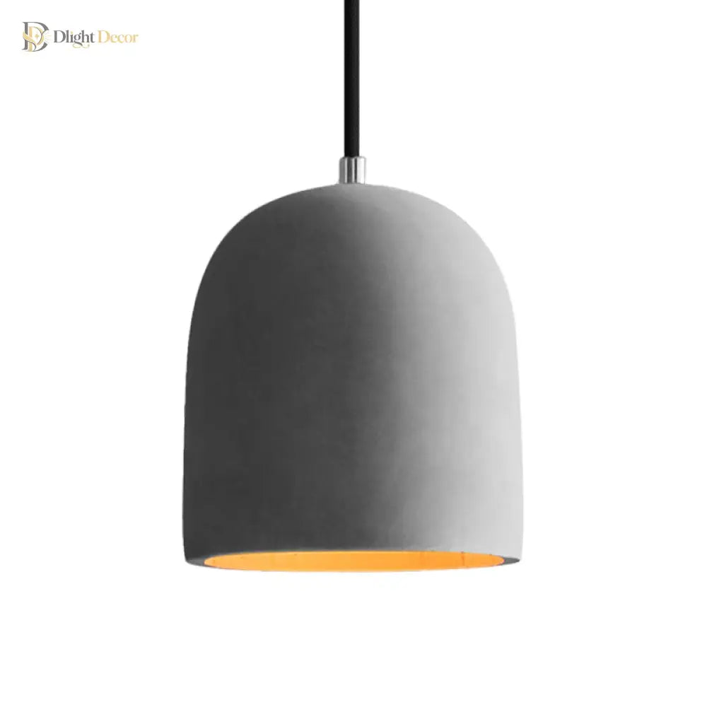 Hadley Industrial Pendant Lamp: Grey Cement Dome For Vintage Charm