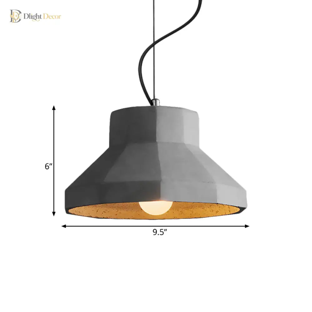 Hadley Industrial Pendant Lamp: Grey Cement Dome For Vintage Charm