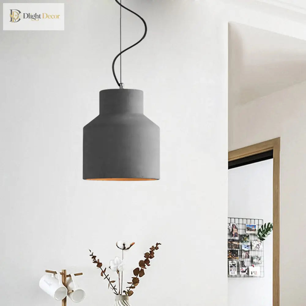 Hadley Industrial Pendant Lamp: Grey Cement Dome For Vintage Charm