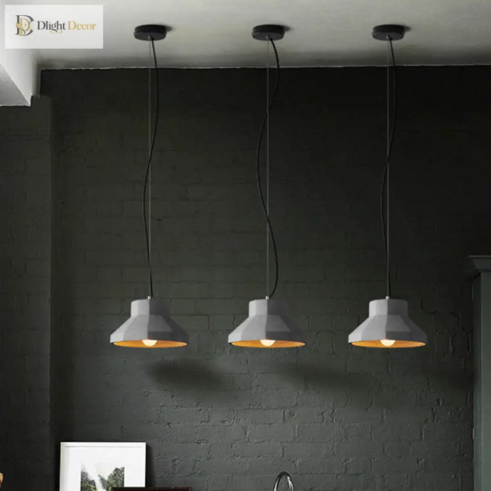 Hadley Industrial Pendant Lamp: Grey Cement Dome For Vintage Charm