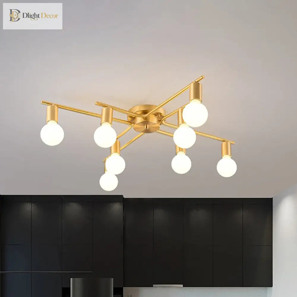 Hailey Modern Brass Flushmount: 8 Bulbs Of Style For Your Space