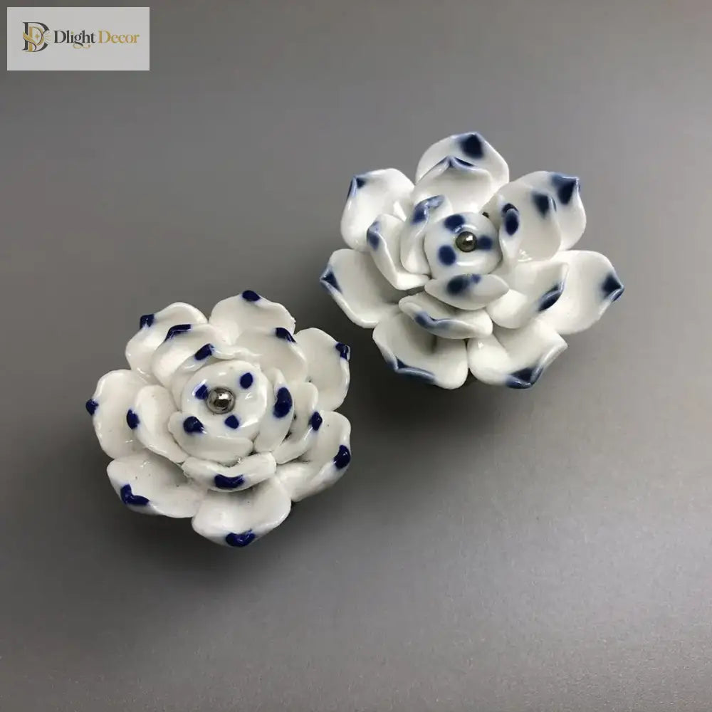 Handmade Ceramic Flower Knobs – Creative Cabinet and Drawer Knobs for Furniture Accessories Knobs