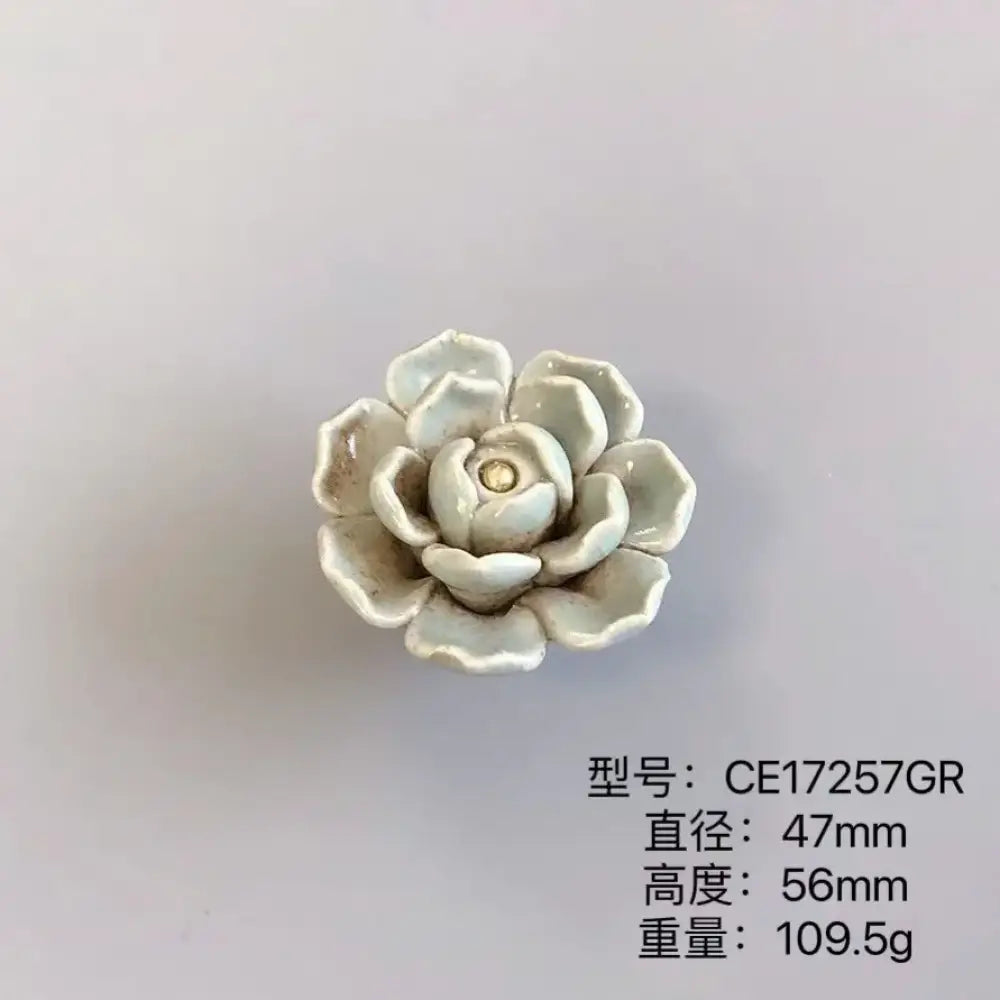 Handmade Ceramic Flower Knobs – Creative Cabinet and Drawer Knobs for Furniture Accessories CE17257GR Knobs