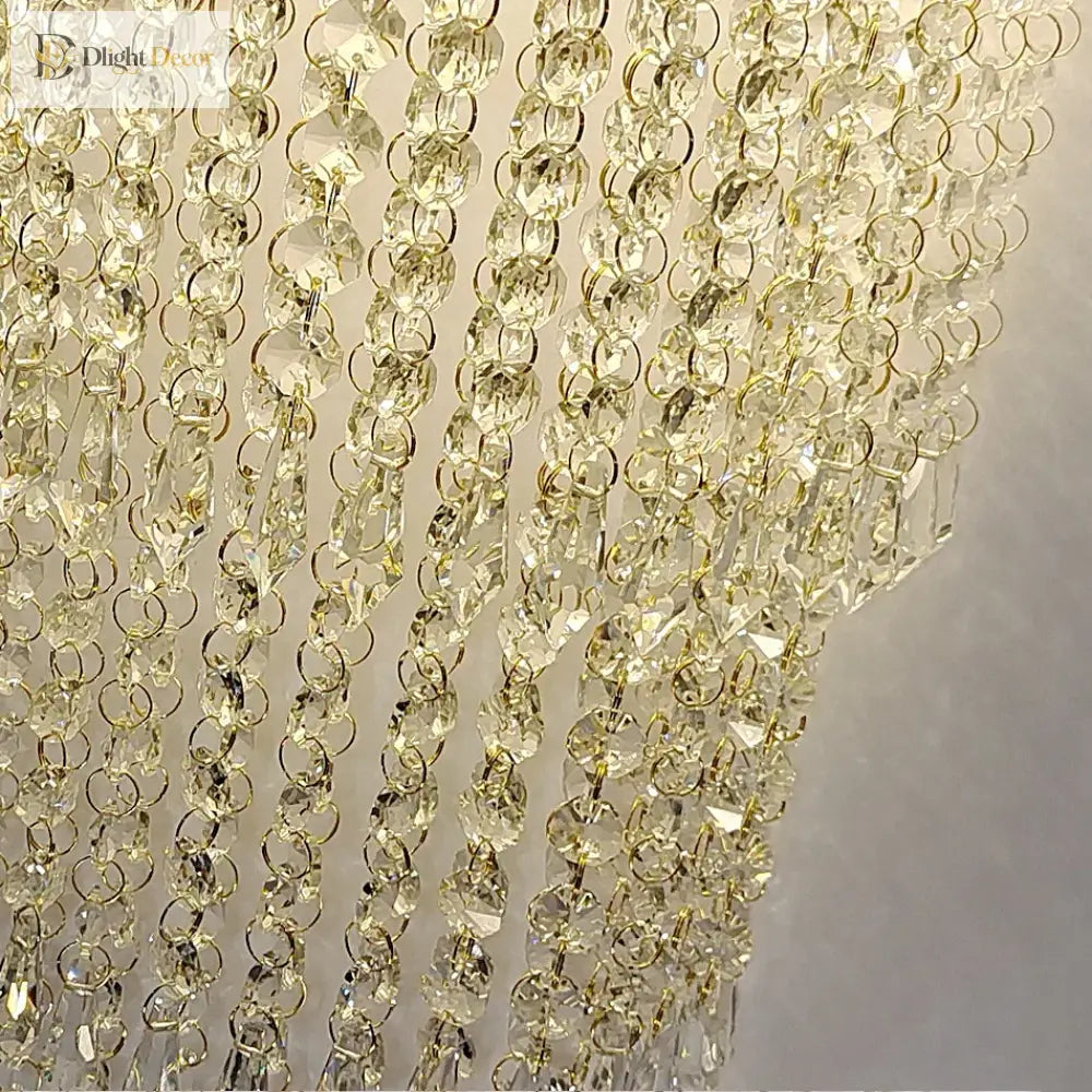 Hannah - Gold Chrome Crystal Wall Lamp Bedroom Light Modern Creative Design Scones Luxury Home