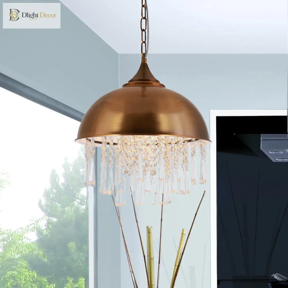 Harlow - Glamorous Industrial Pendant Light With Crystal Accents (1 - Light)