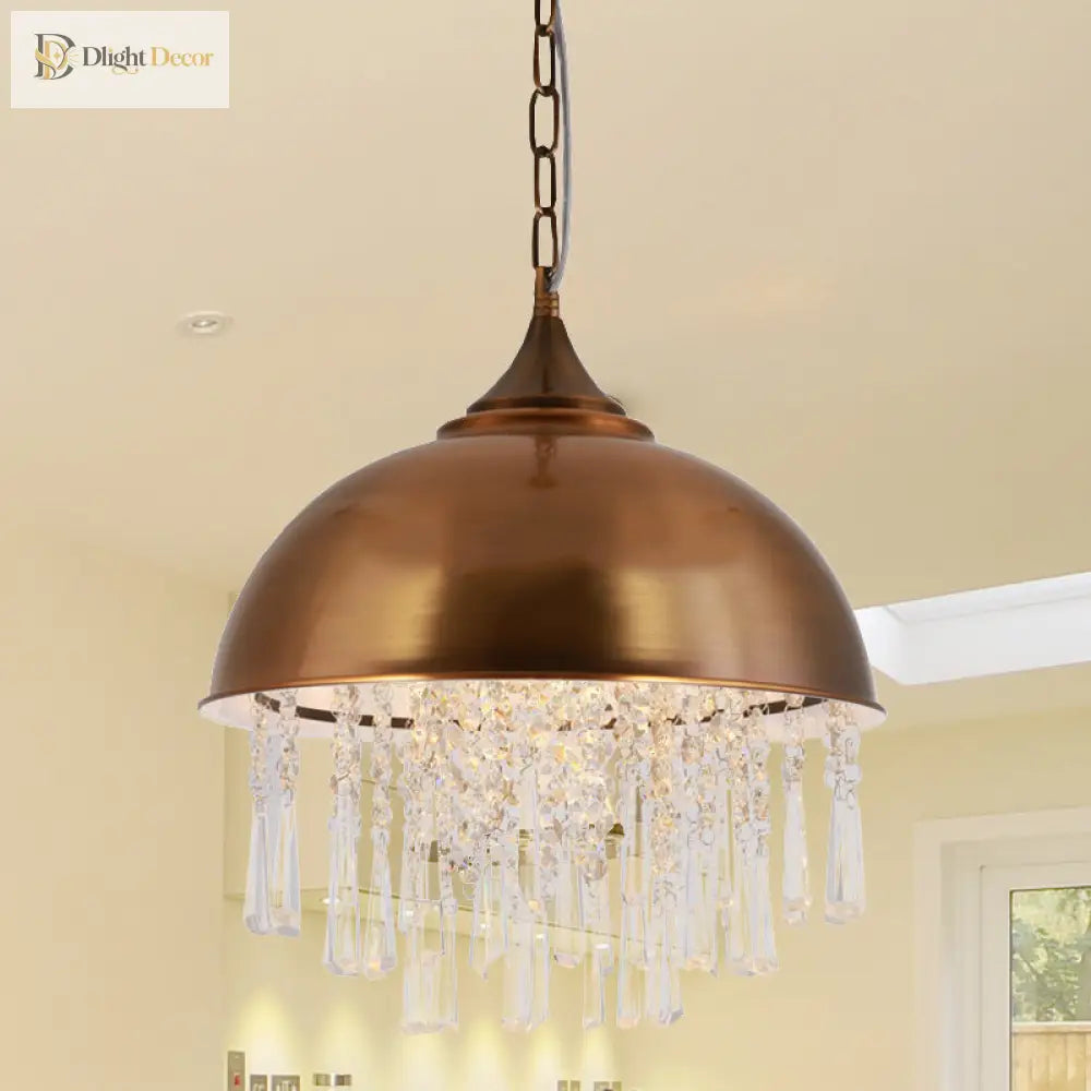 Harlow - Glamorous Industrial Pendant Light With Crystal Accents (1 - Light)
