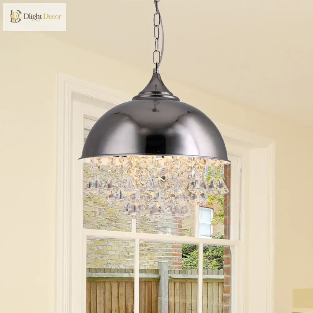 Harlow - Glamorous Industrial Pendant Light With Crystal Accents (1 - Light)