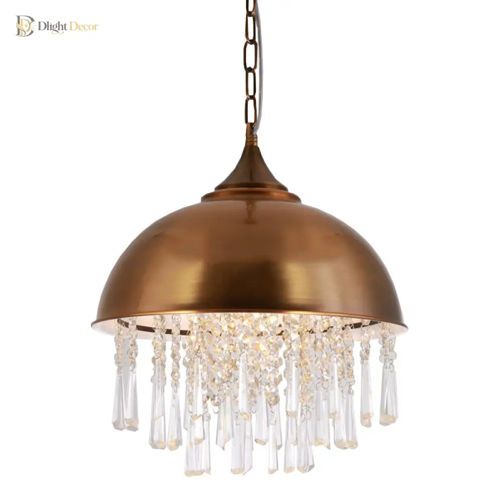 Harlow - Glamorous Industrial Pendant Light With Crystal Accents (1 - Light)