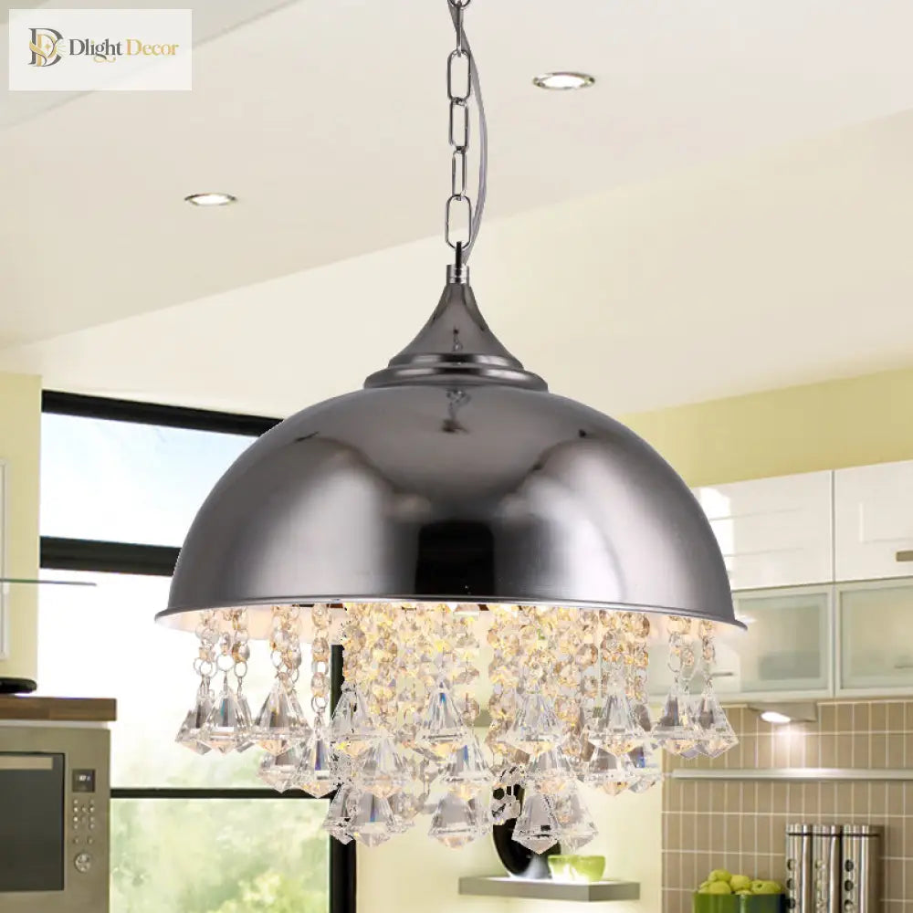 Harlow - Glamorous Industrial Pendant Light With Crystal Accents (1 - Light)