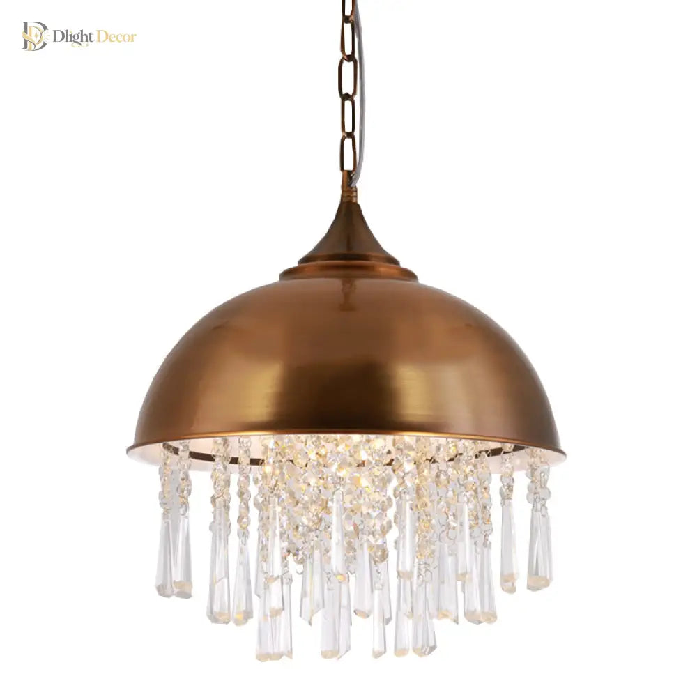 Harlow - Glamorous Industrial Pendant Light With Crystal Accents (1 - Light)