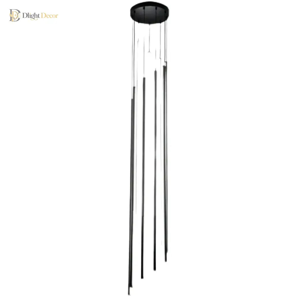 Harper’s Black Stair Long Led Chandelier - A Modern Masterpiece For Elegance And Sophistication