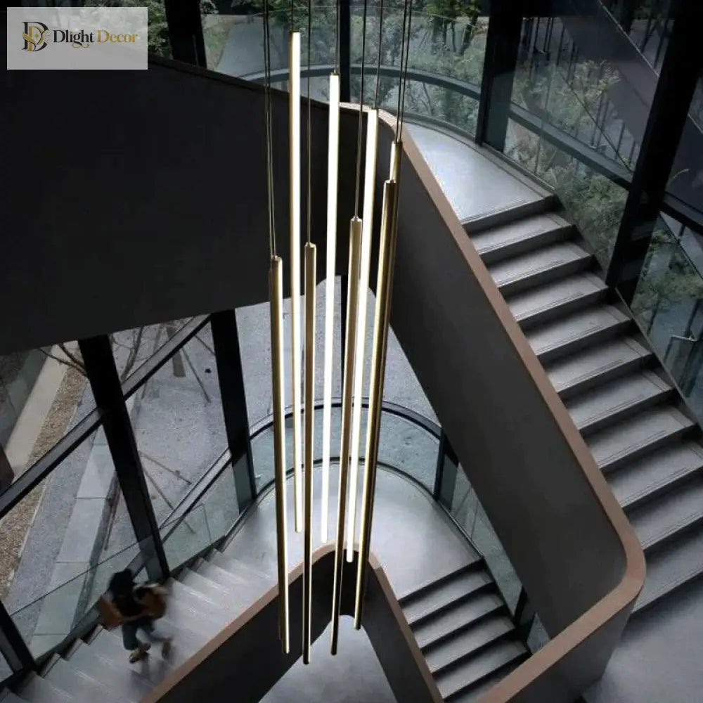 Harper’s Black Stair Long Led Chandelier - A Modern Masterpiece For Elegance And Sophistication