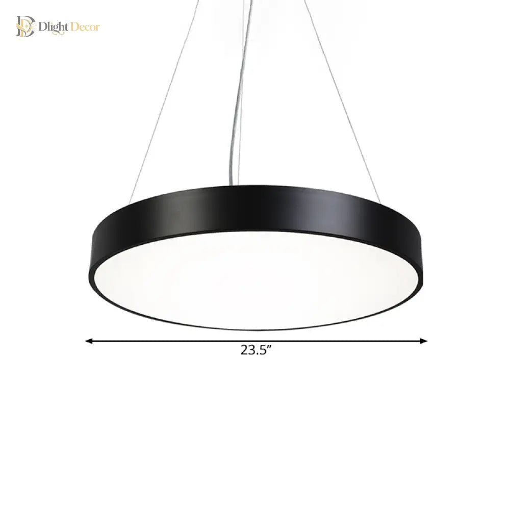 Hayden Modern Black Round Plate Pendant Lamp: A Touch Of Sophistication With Led Light