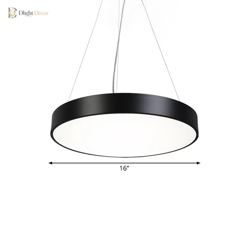 Hayden Modern Black Round Plate Pendant Lamp: A Touch Of Sophistication With Led Light