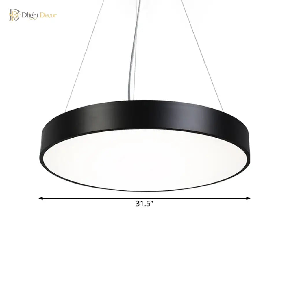 Hayden Modern Black Round Plate Pendant Lamp: A Touch Of Sophistication With Led Light