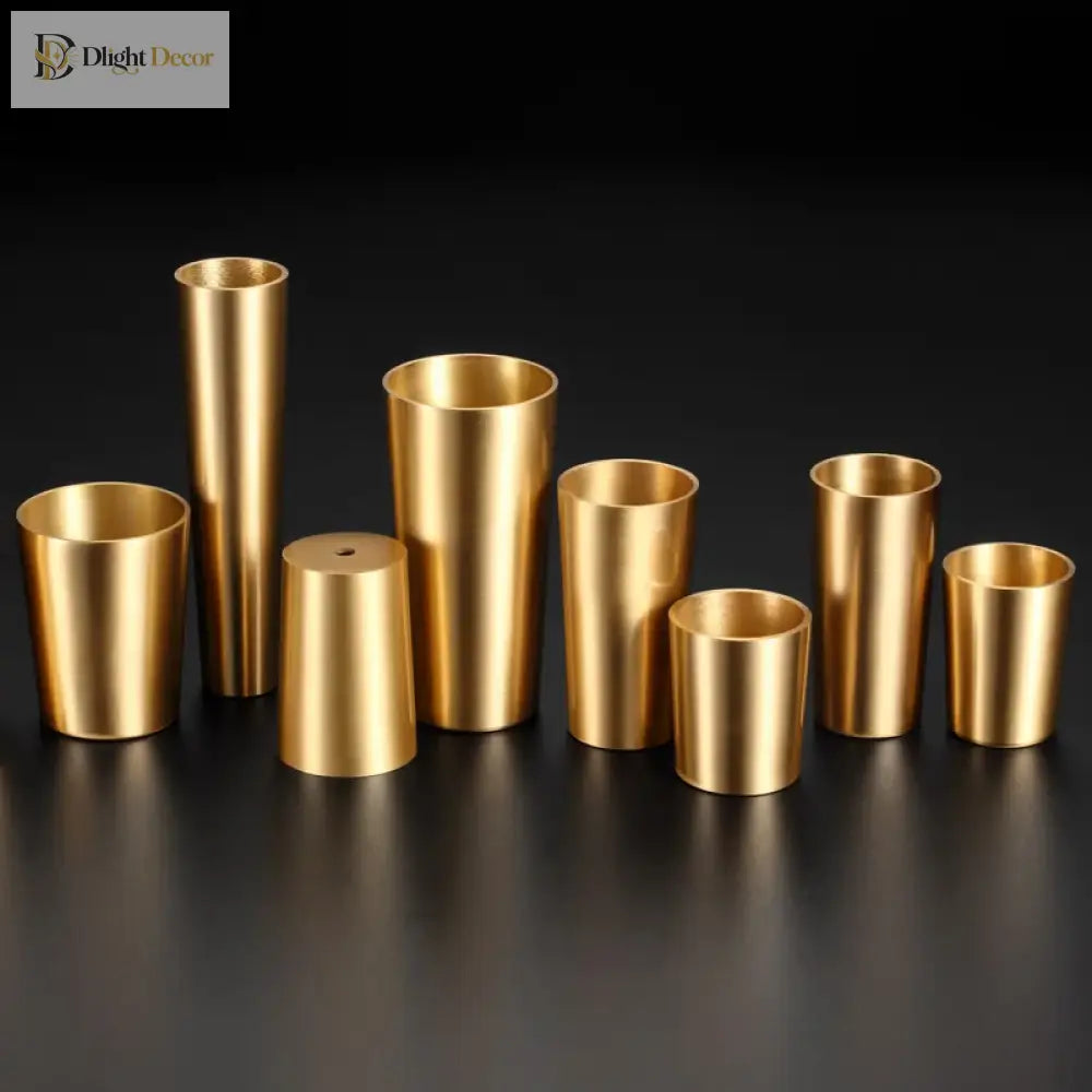 High Brass Cabinet Leg Covers – Gold Chair Cups and Table Feet Protectors for Furniture Cabinet Legs